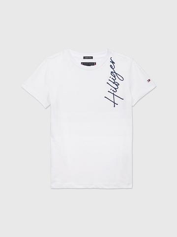 Fiú Tommy Hilfiger Signature Póló Fehér | HU 2286HAP